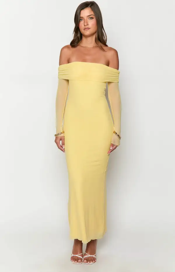 Coraline Yellow Long Sleeve Maxi Dress