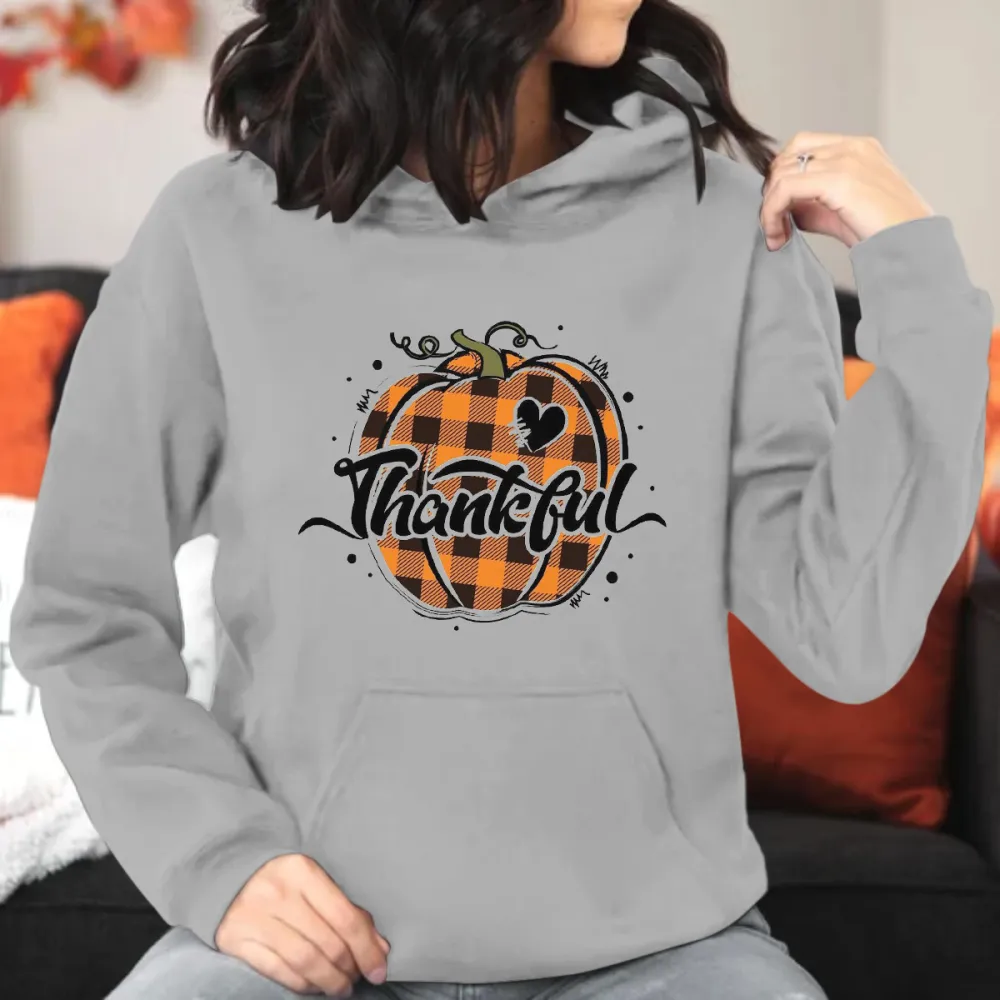 Thankful Pumpkin Printed Hoodie