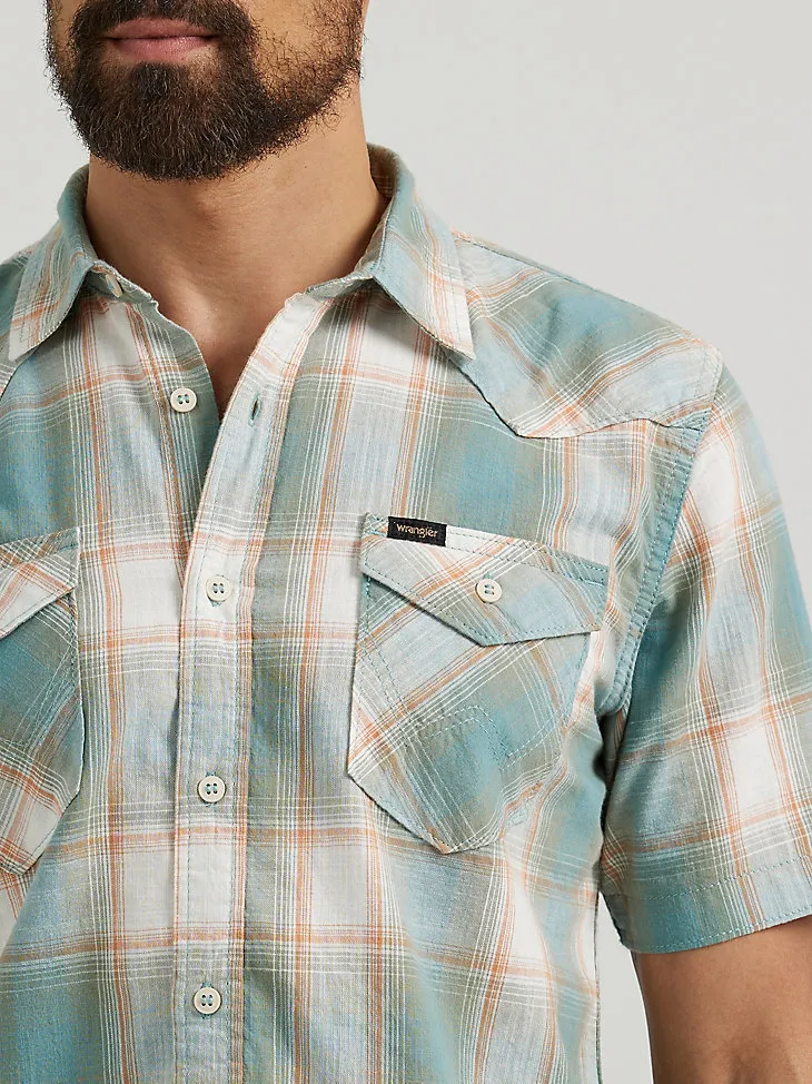 MEN'S SHORT SLEEVE PLAID SHIRT IN SEQUOIA