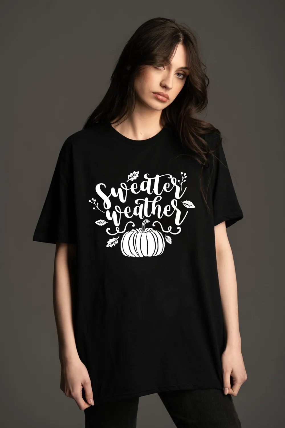 Women's Pumpkin Letter Printed T-shirt