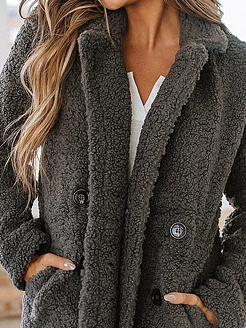 Grey Casual Elegant Sweater Jacket Coat