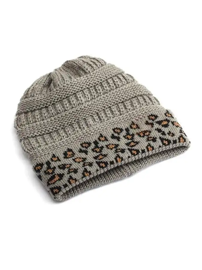 🔥Buy 3 Get 10% Off🔥Women's Western Retro Leopard Print Stitching Design Beanie (Without Logo)