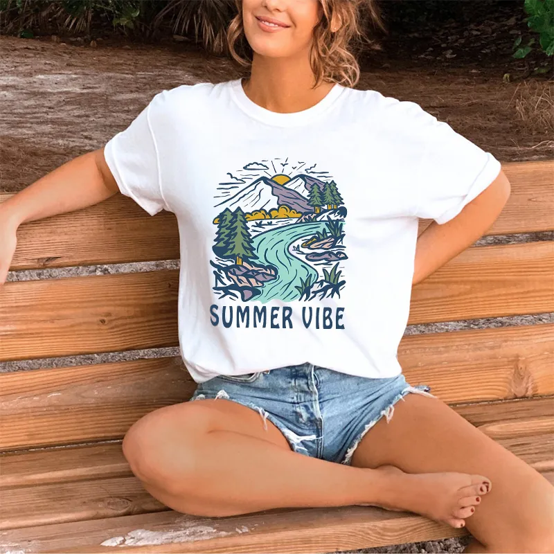 Women's Summer Vibe Pattern Printed Tee