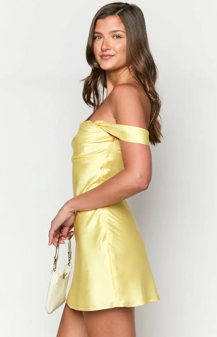 Zoella Yellow Off The Shoulder Mini Dress