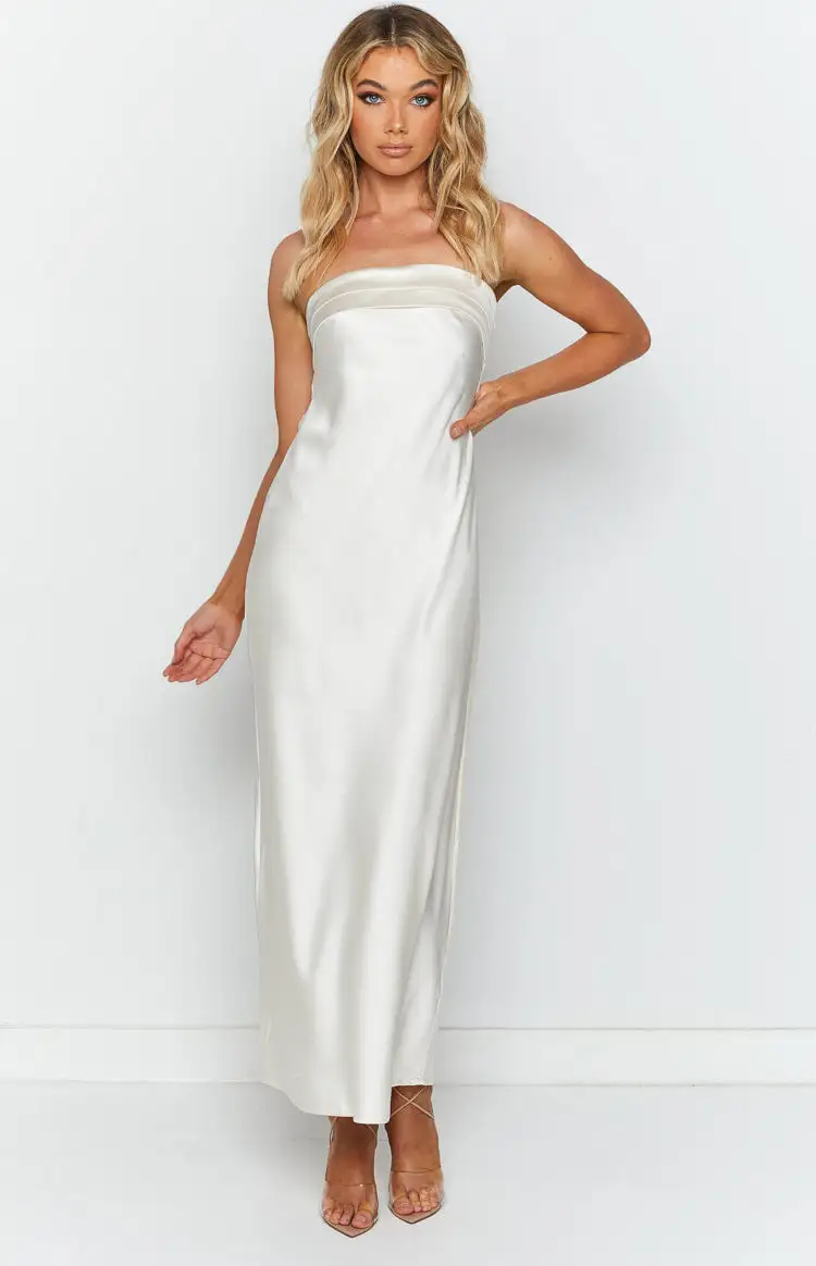 Maiah White Maxi Dress