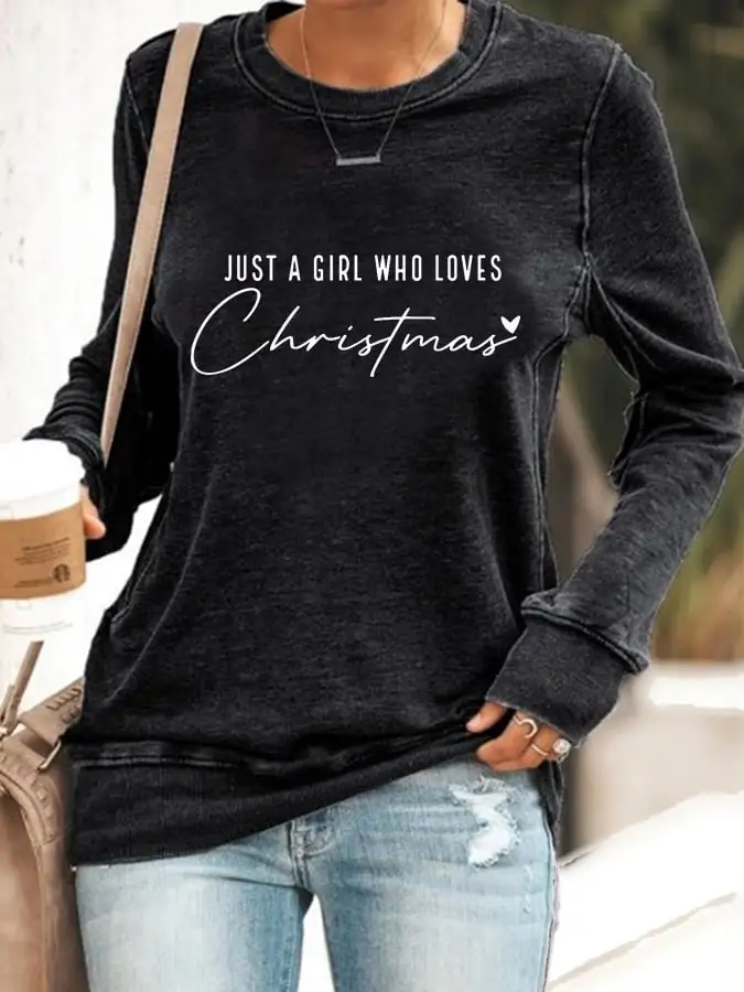 Women's Just A Girl Who Loves Christmas Sweatshirt