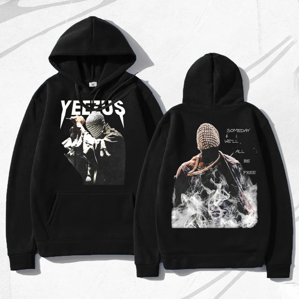 KANYE WEST-YEEZUS 2 SIDES Cotton Vintage Hoodie