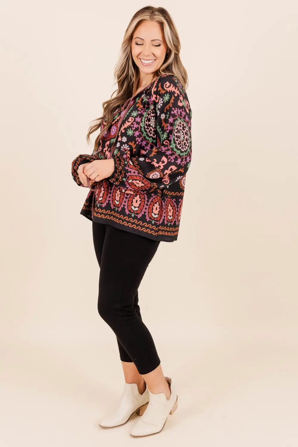 Witchy Weather Blouse, Black-Mauve