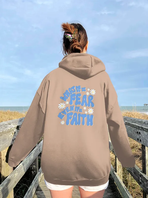 Fear Over Faith Pattern Hoodie