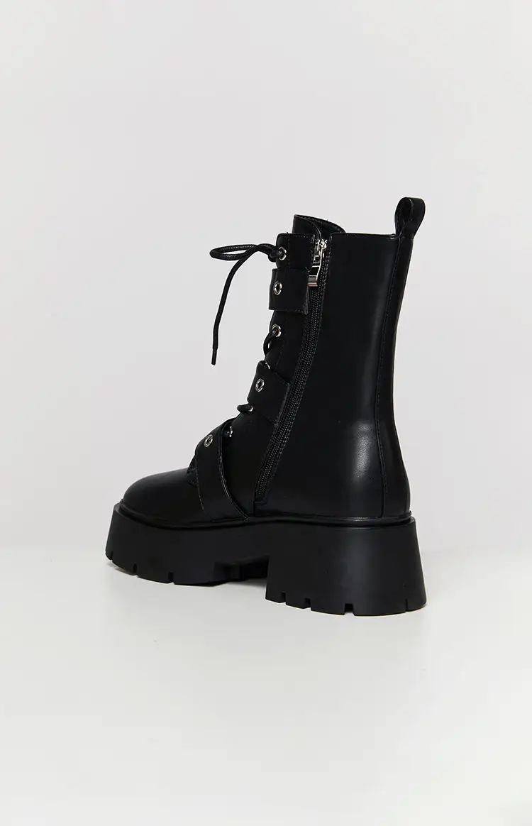 Billini Xyola Black Buckle Up Boots