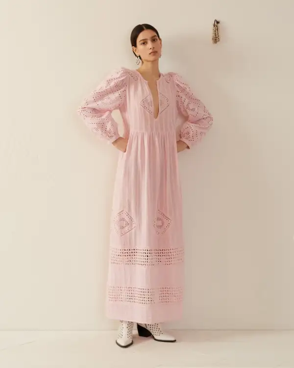 Winifred Blushed Eyelet Dress