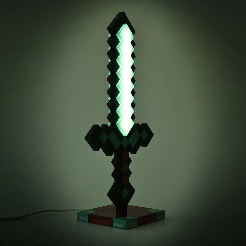 Minecraft 3D Diamond Sword Desk Lamp - 14 Inch