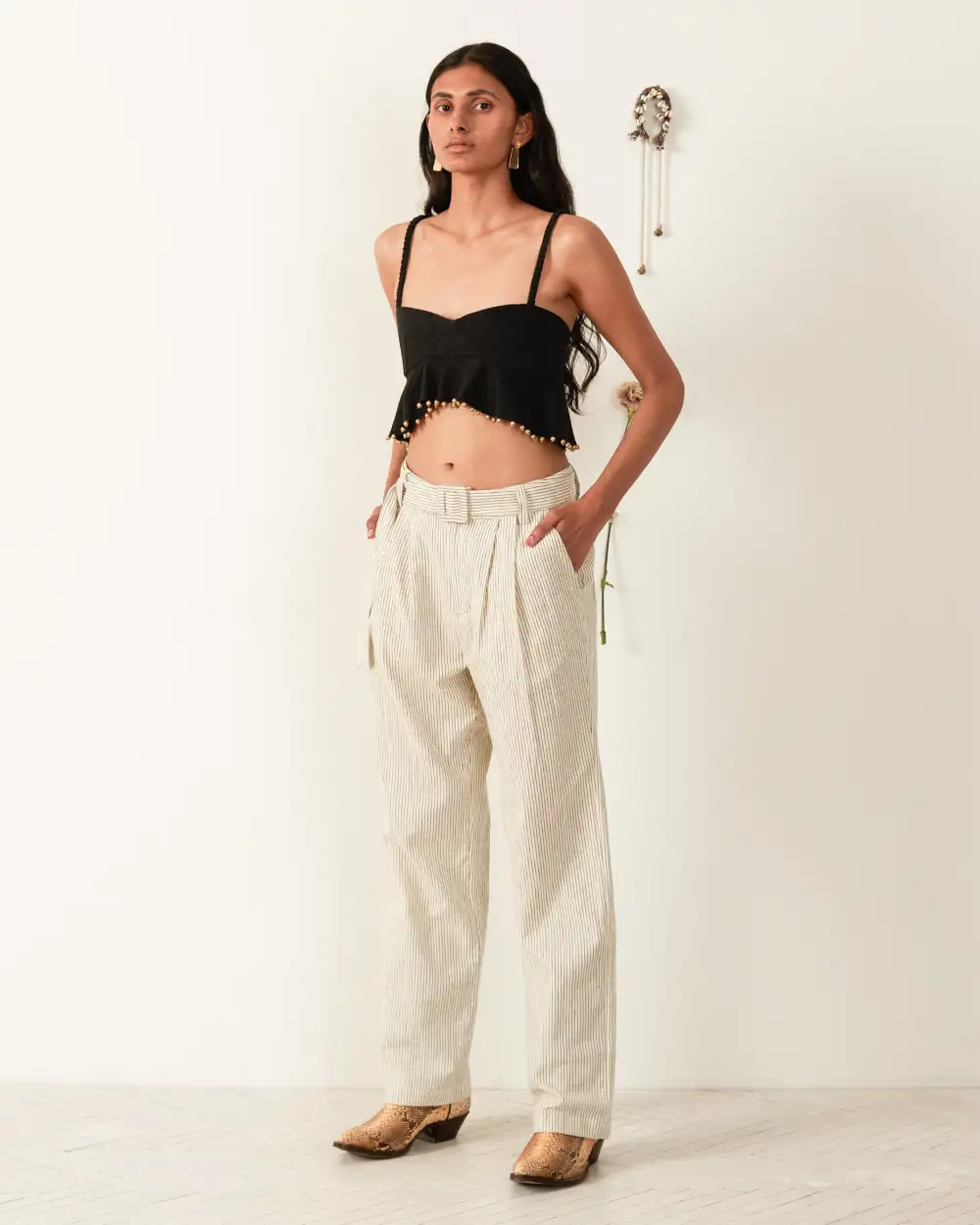 Colette Cloud Stripe Belted Pant