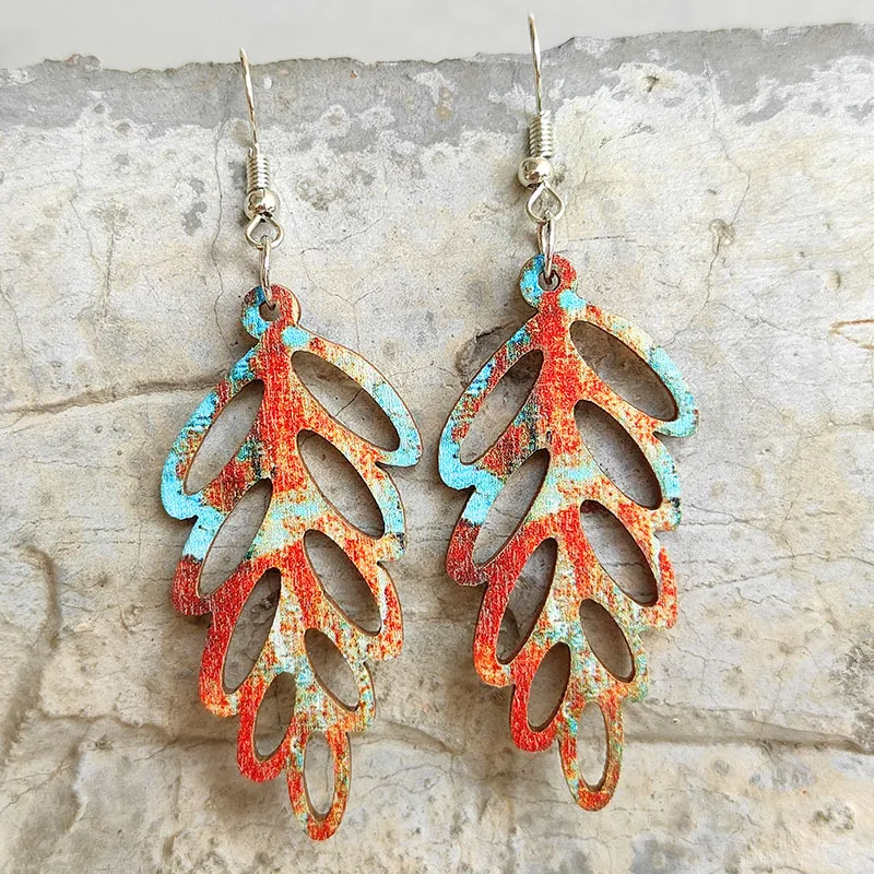 Vintage Openwork Leaf Earrings