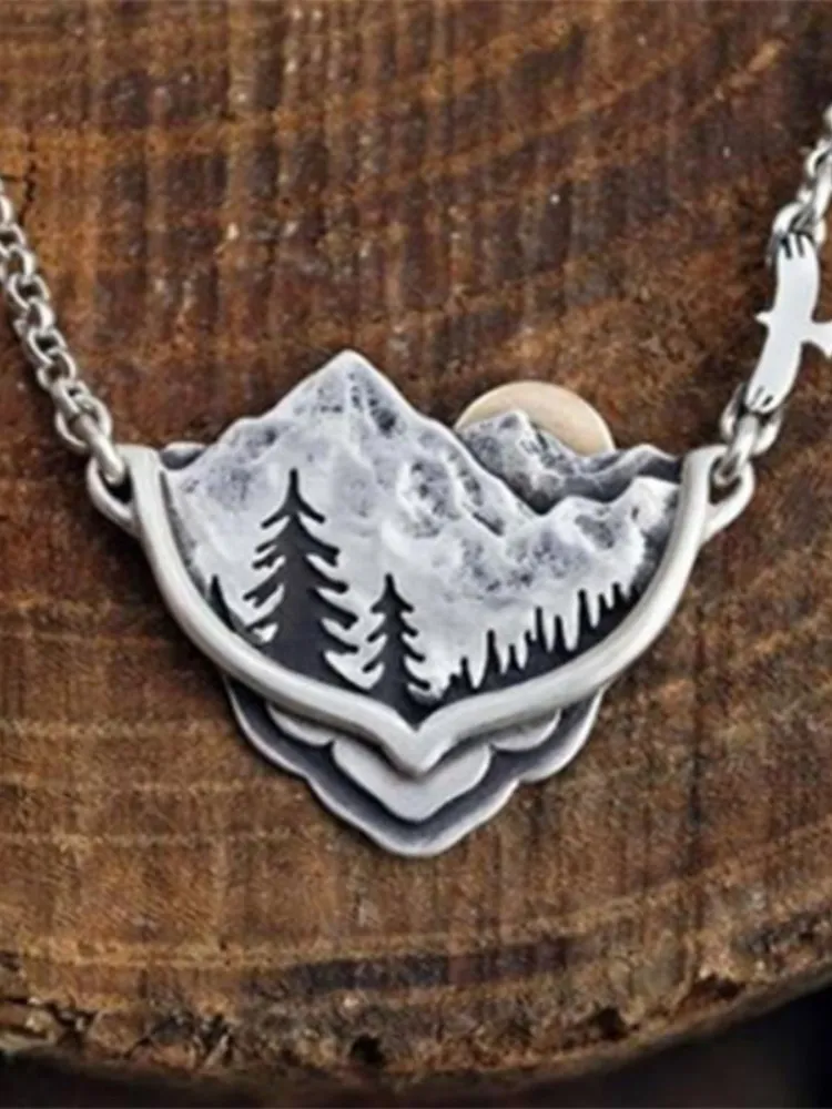 Sunrise Landscape Inspired Carving Necklace