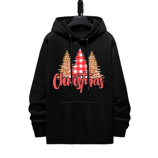 CHRISTMAS TREE PATTERN PRINTED HOODIE