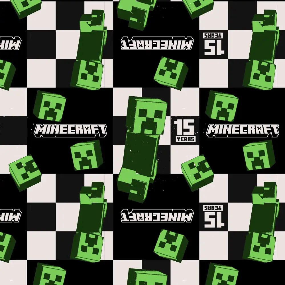 Minecraft 15th Anniversary Checkered Creeper Kids Leggings