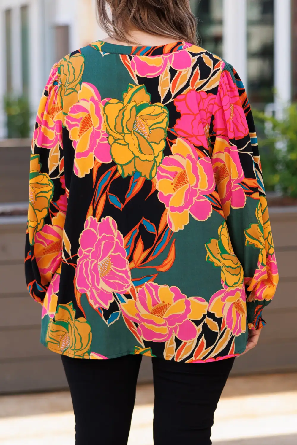 Vibrant Vine Blouse, Black