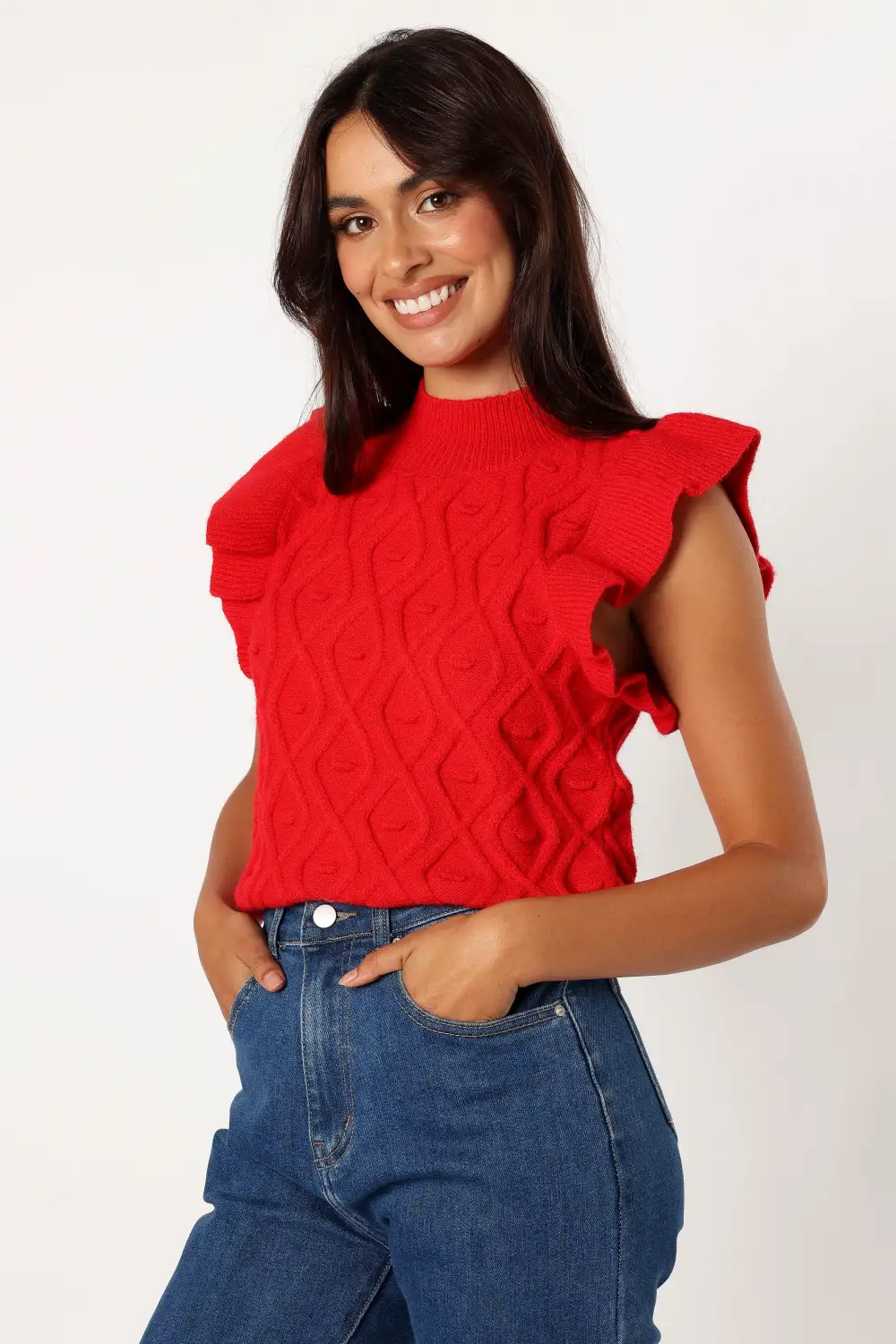 Valerie Knit Top - Red