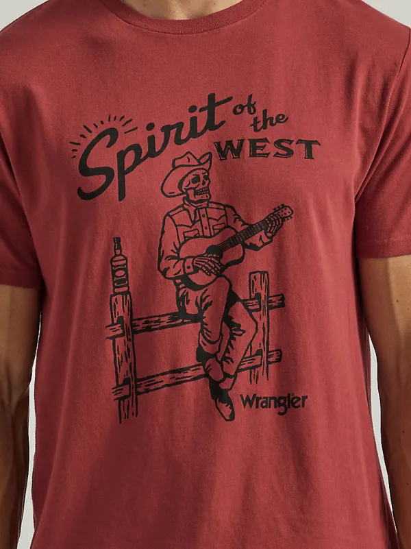 SPIRIT OF THE WEST GRAPHIC T-SHIRT IN BRICK RED