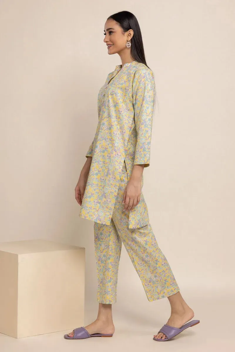 2 Piece | Kurta & Pants | Color Light Yellow Green