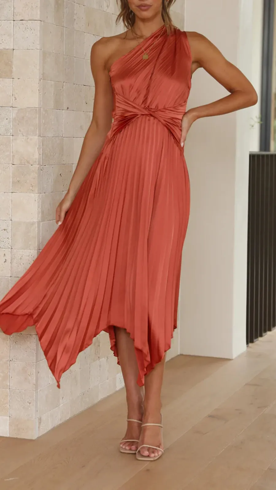 Cali One Shoulder Midi Dress