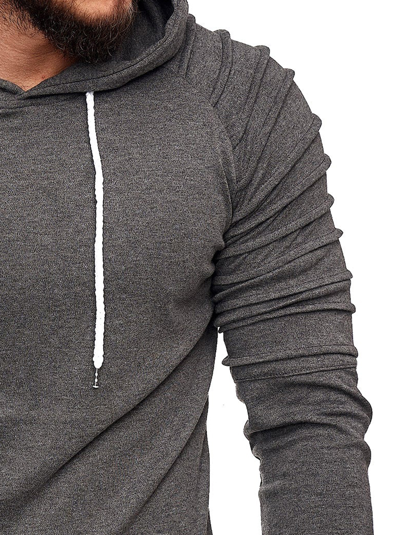 Men's gray ribbed hoodie