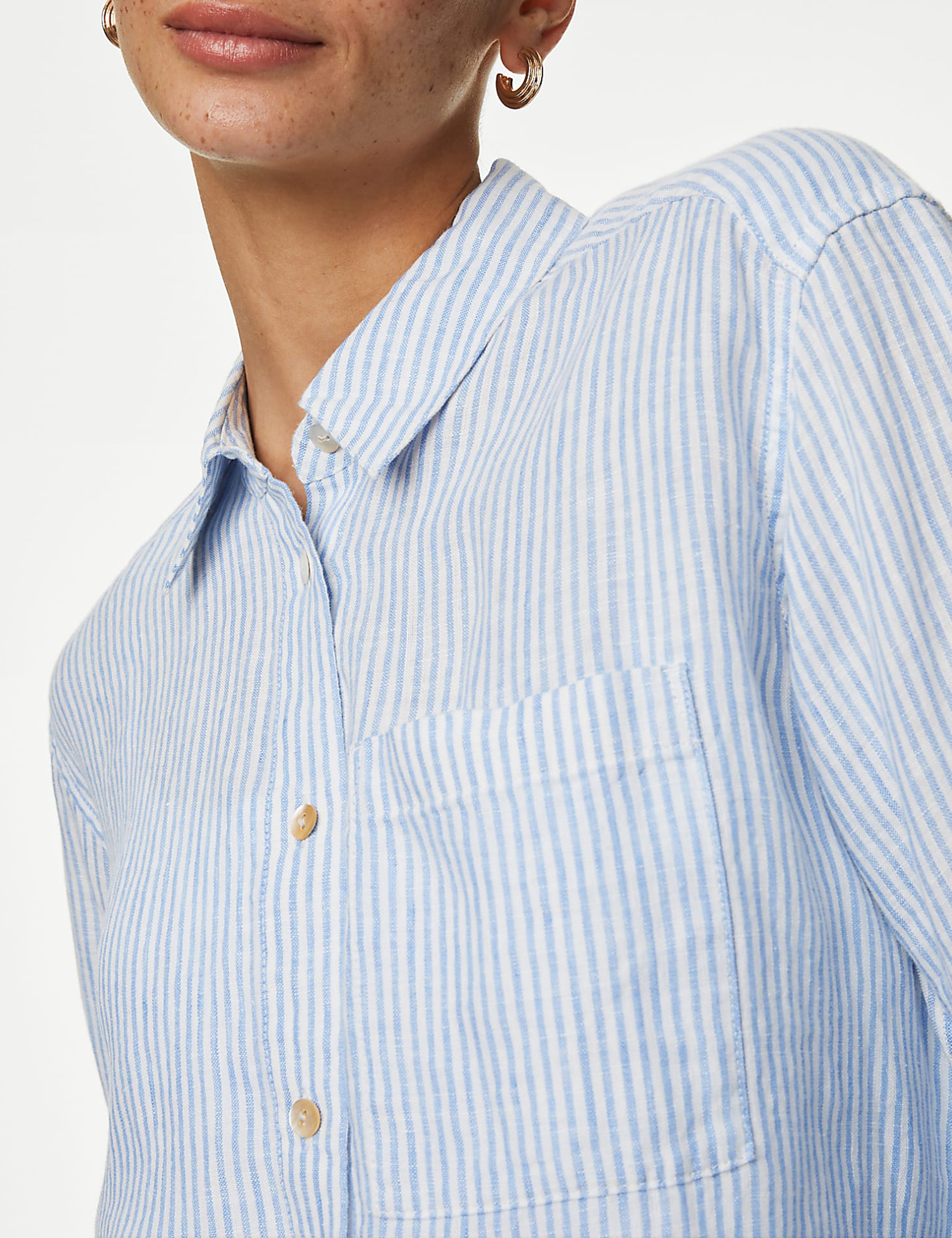 Pure Linen Striped Relaxed Shirt