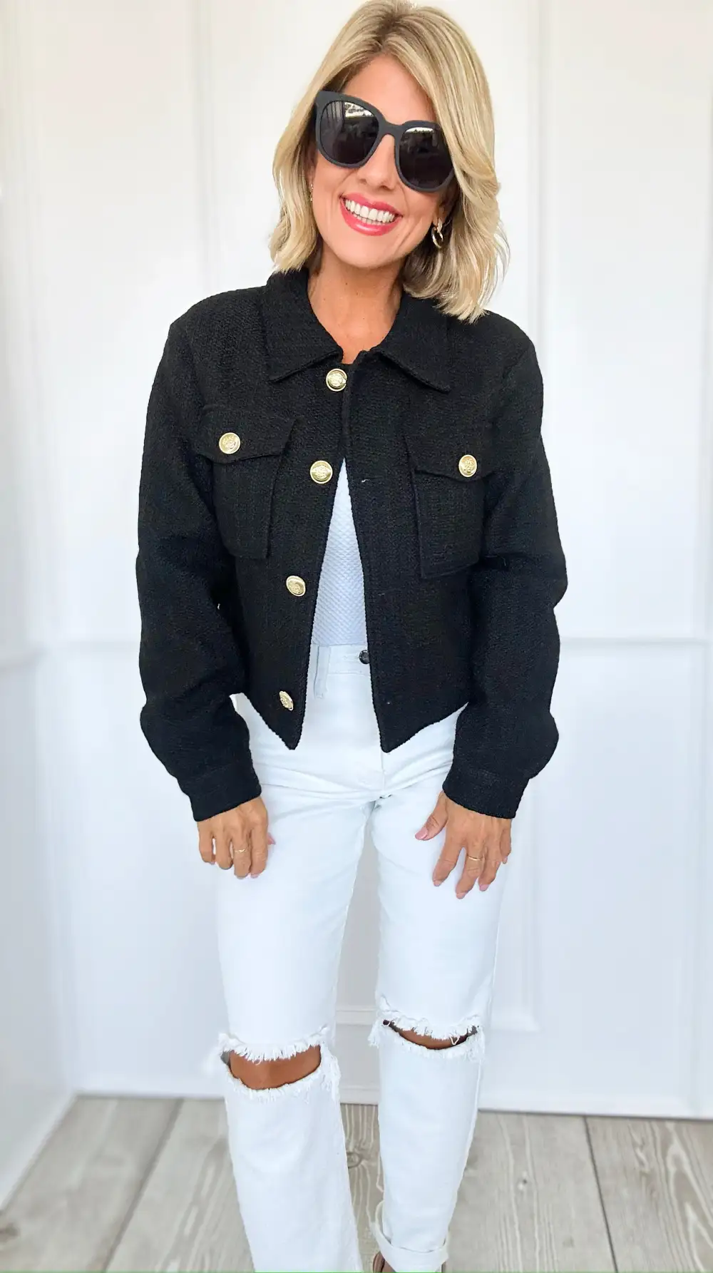 Luxe Textured Button-Up Jacket