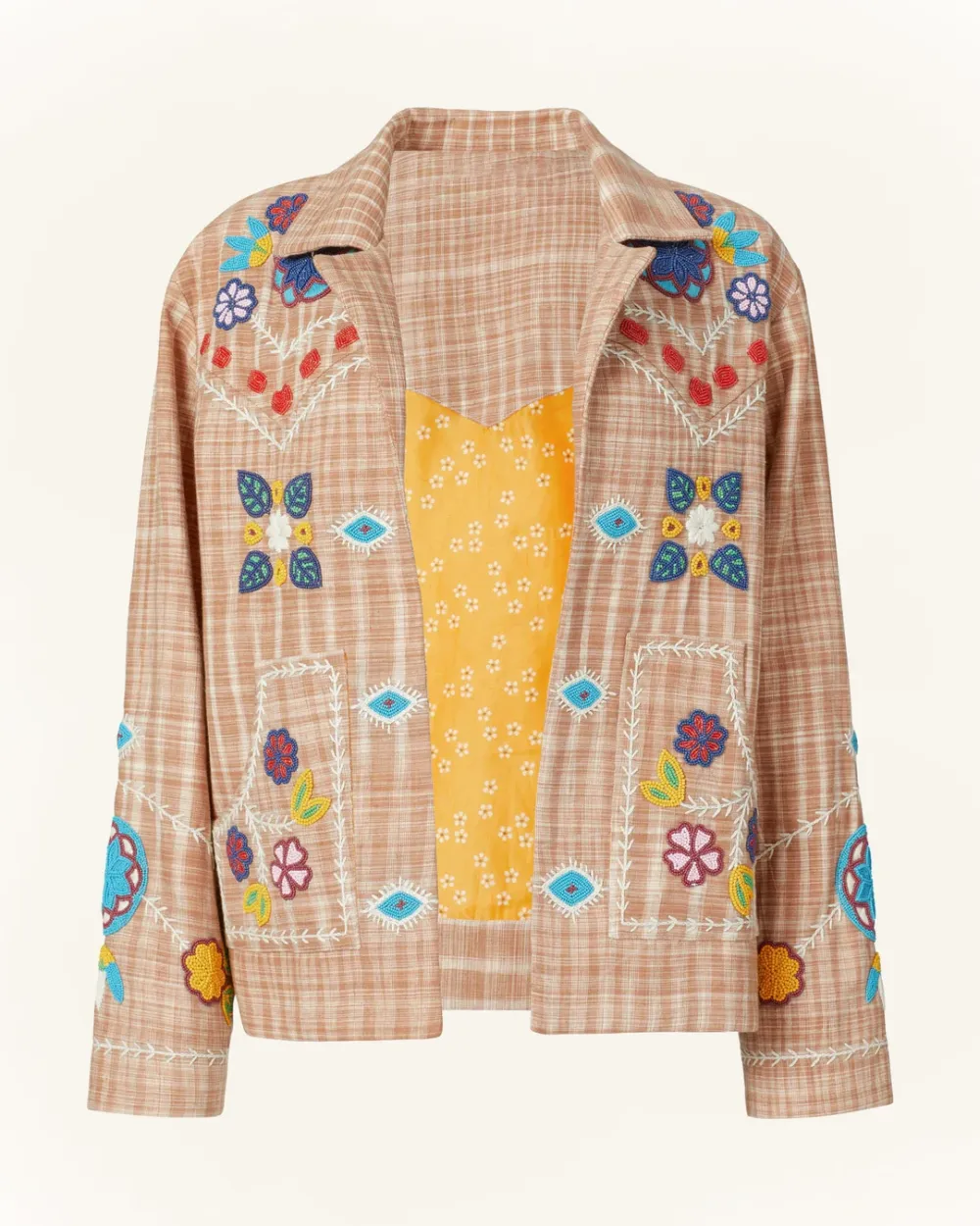 Western Tan Embroidered Jacket