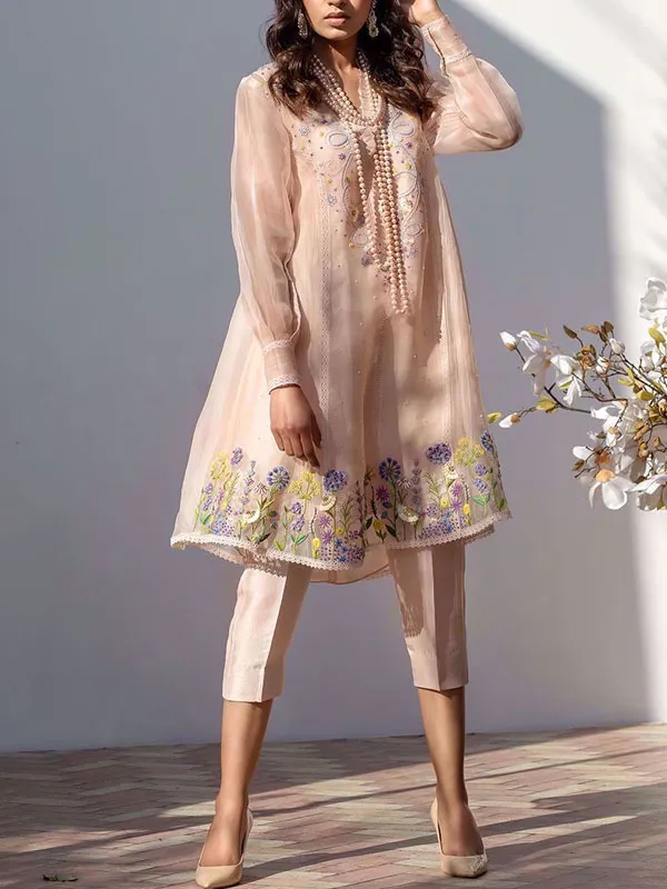 Comfortable Chiffon Material Indian Style Ladies Suit