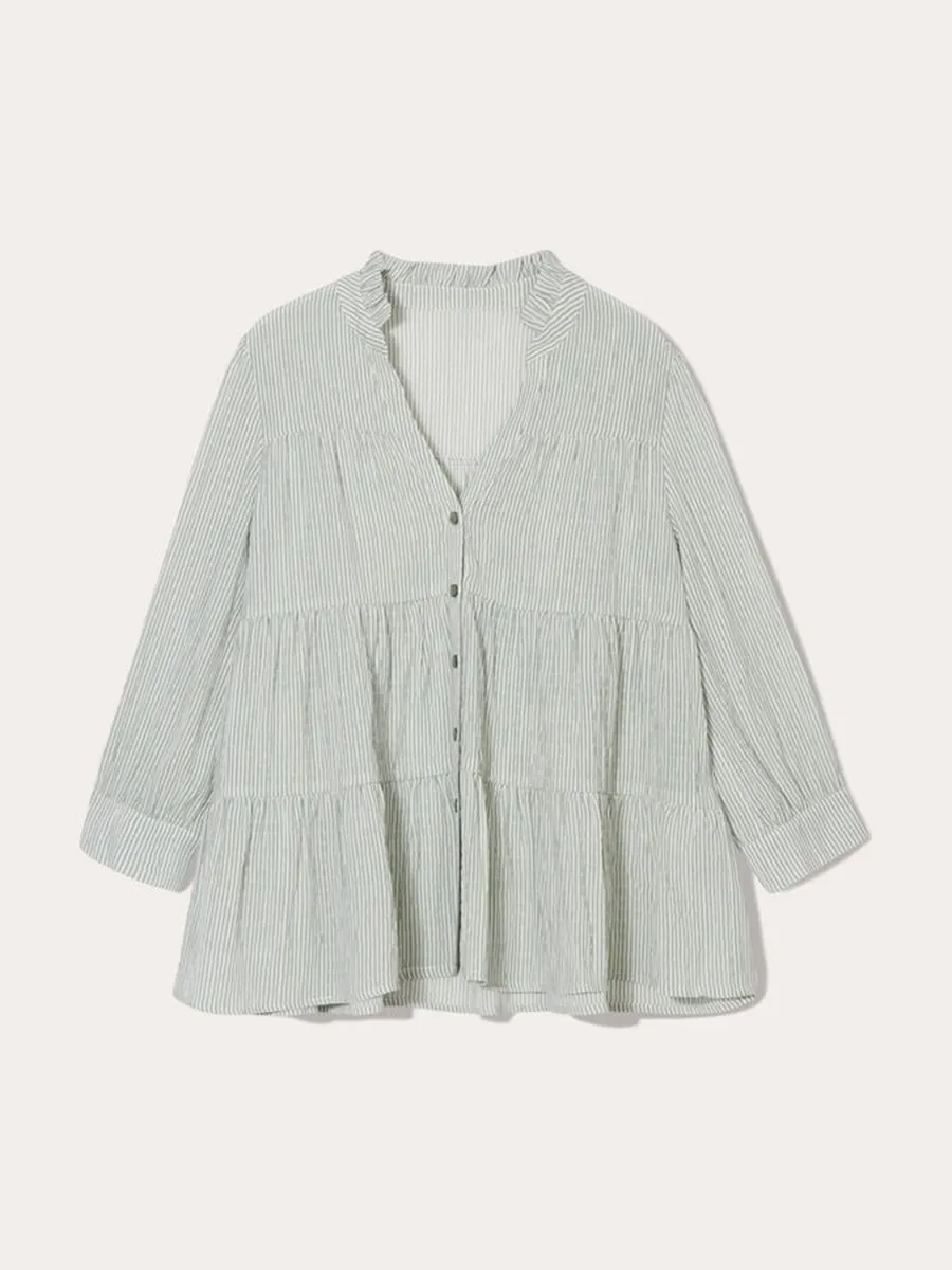 Blouse manches 3/4 vert femme