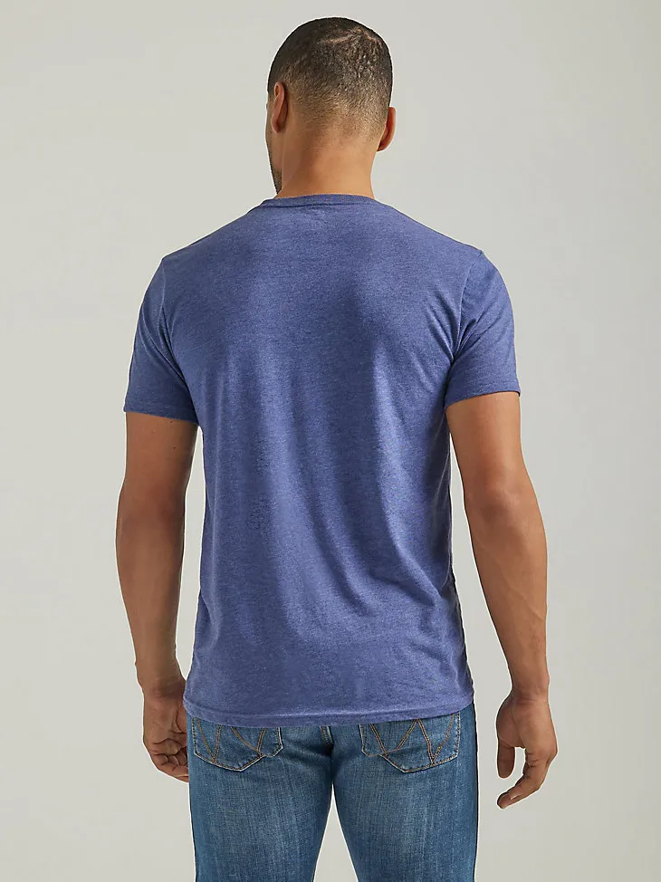 MEN'S WRANGLER LOOPED LOGO T-SHIRT IN DENIM HEATHER