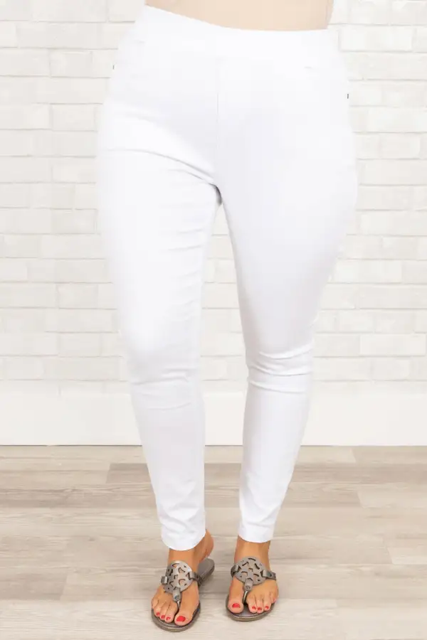 All The Answers Jeggings, White