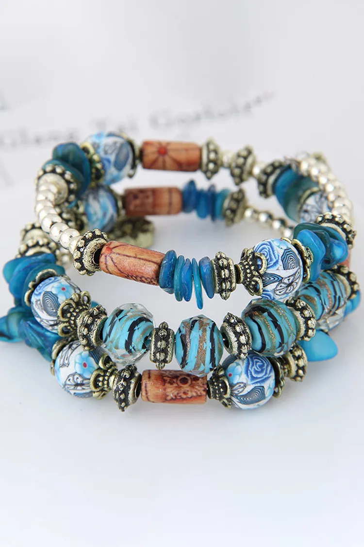 Bohemian Shell Clay Bracelet