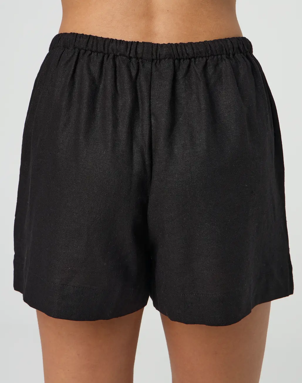 Linen Blend Tie Waist Short