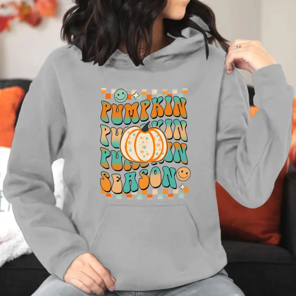 Colorful Pumpkin Printed Hoodie