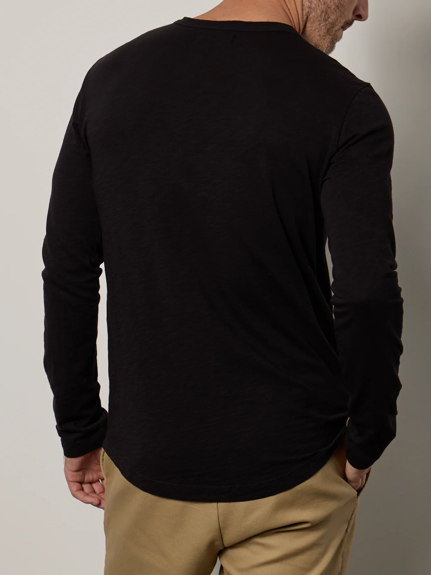 Basic Cotton Round Neck Long Sleeve T-Shirt