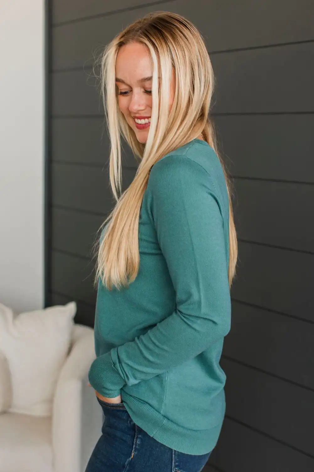 Stay Cozy Knit Sweater- Dusty Jade