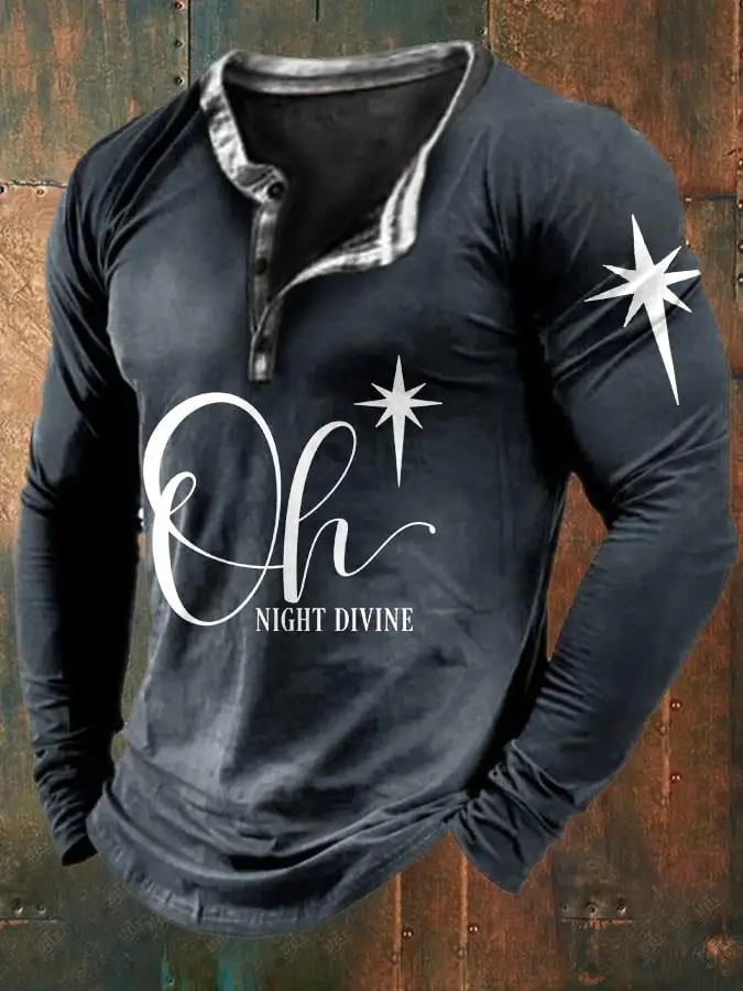 Men's  Oh Night Divine Print Long-Sleeve T-Shirt