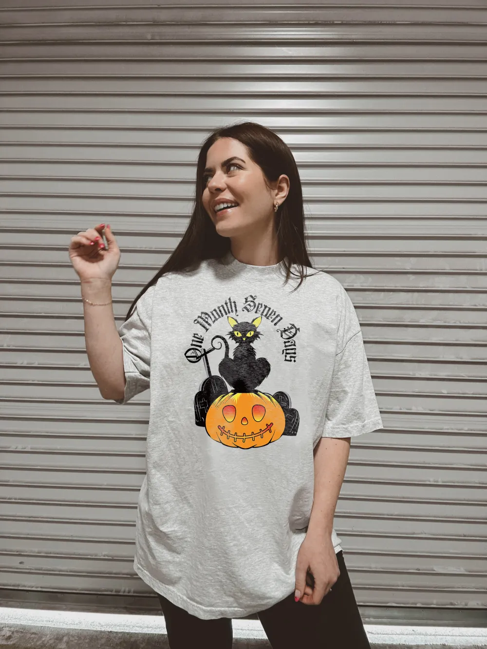 Women's Artistic Pumpkin Letter Combination Printed T-shirt