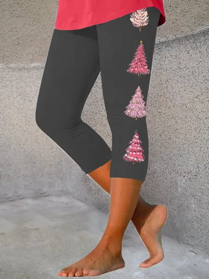 Women's Pink   Tree Print Leggings