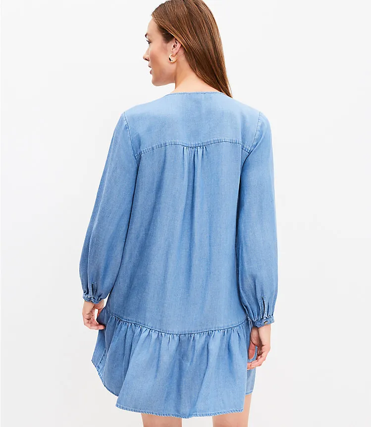 Chambray Flounce Dress