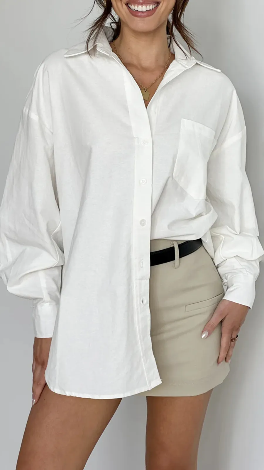 Casali Oversized Button Up Shirt - White