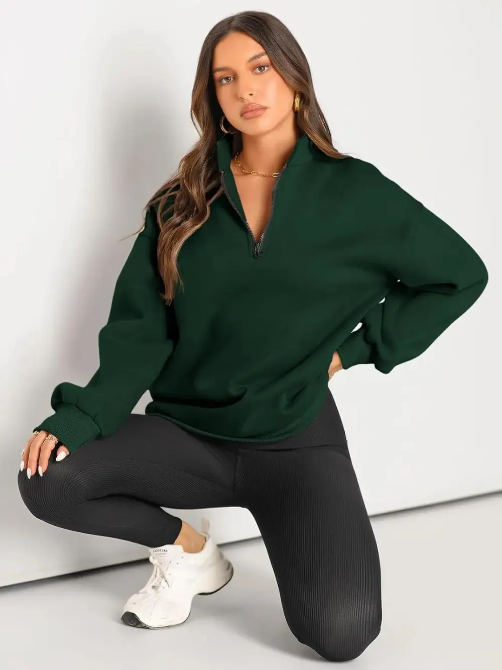 Oversized Sweatshirts Half Zip Pullover Long Sleeve