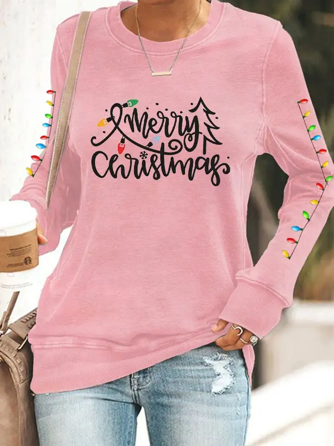 Women's Merry Christmas Printed Sweatshirt