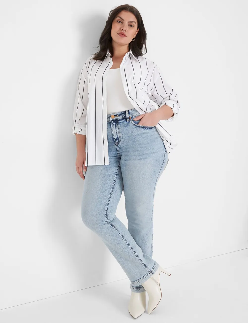 Relaxed Button-Down Boyfriend Shirt