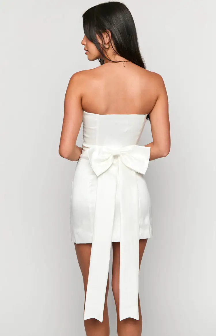 Frosting White Strapless Mini Dress