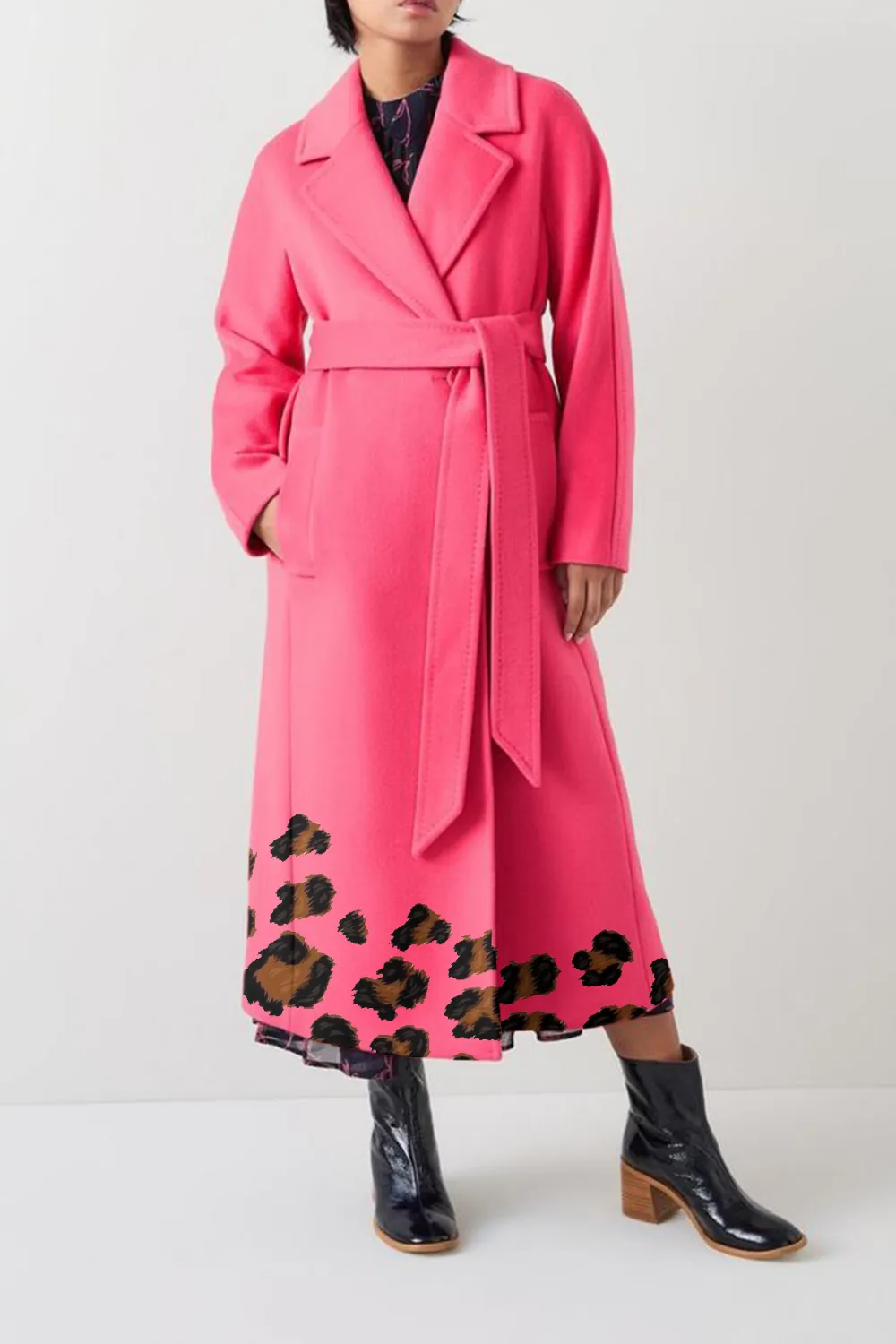 Petite Pink Maxi Wool Coat