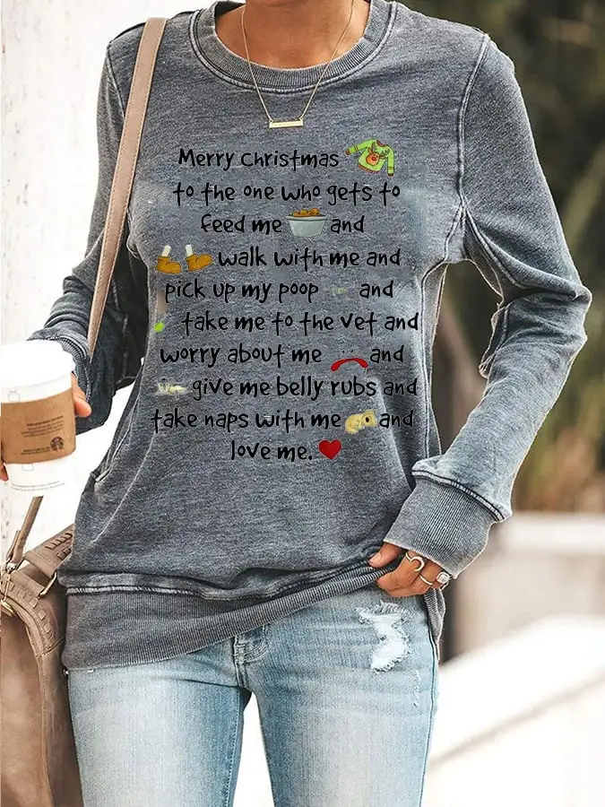 Women's Funnyes Print Crew Neck Sweatshirt